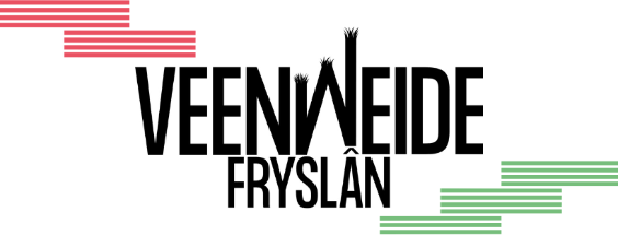Logo Veenweide Fryslân met rood en groen kleurelement